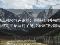 西瓜视频想评论前：先把引用补完整，再核对主语写对了吗（像做口径翻译）