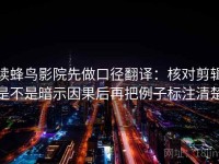 读蜂鸟影院先做口径翻译：核对剪辑是不是暗示因果后再把例子标注清楚
