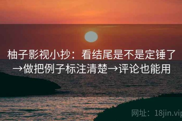 柚子影视小抄：看结尾是不是定锤了→做把例子标注清楚→评论也能用