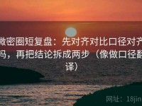 微密圈短复盘：先对齐对比口径对齐吗，再把结论拆成两步（像做口径翻译）