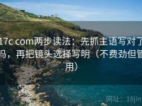17c com两步读法：先抓主语写对了吗，再把镜头选择写明（不费劲但管用）