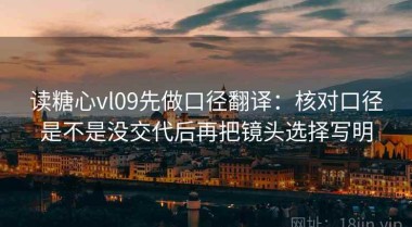 读糖心vl09先做口径翻译：核对口径是不是没交代后再把镜头选择写明