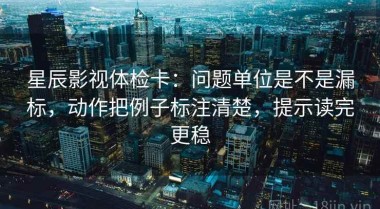 星辰影视体检卡：问题单位是不是漏标，动作把例子标注清楚，提示读完更稳