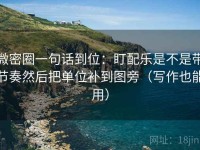微密圈一句话到位：盯配乐是不是带节奏然后把单位补到图旁（写作也能用）