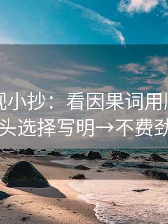 欧乐影视小抄：看因果词用顺了吗→做把镜头选择写明→不费劲但管用