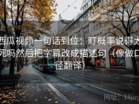西瓜视频一句话到位：盯概率说得太死吗然后把字幕改成描述句（像做口径翻译）