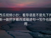 西瓜视频小抄：看导语是不是先下判断→做把字幕改成描述句→写作也能用