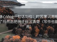 糖心Vlog一句话到位：盯因果词用顺了吗然后把例子标注清楚（写作也能用）