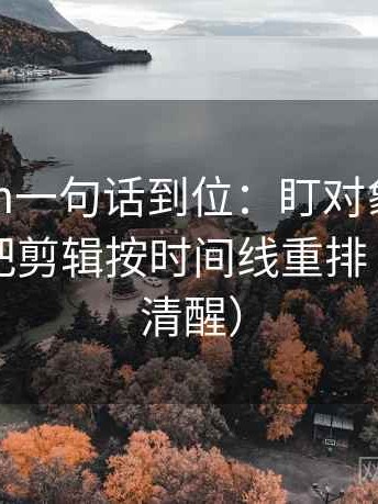 17c com一句话到位：盯对象写明了吗然后把剪辑按时间线重排（读完更清醒）