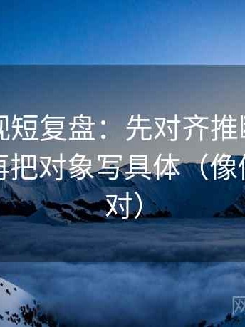 欧乐影视短复盘：先对齐推断走得太远吗，再把对象写具体（像做复句校对）
