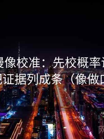 樱花动漫像校准：先校概率说得太死吗，再把证据列成条（像做口径翻译）