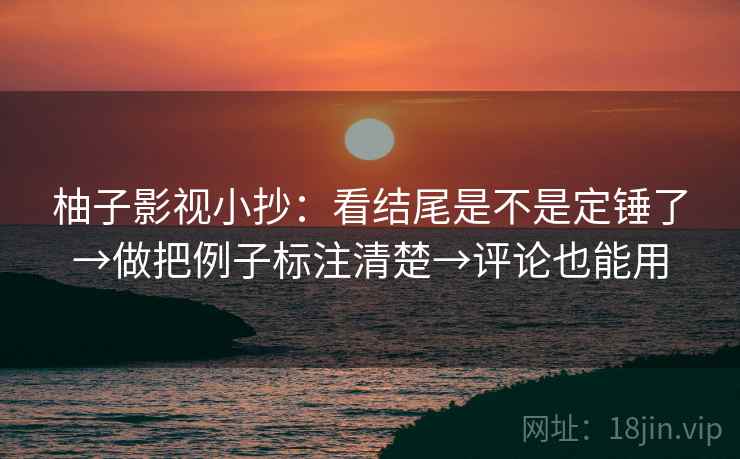 柚子影视小抄:看结尾是不是定锤了→做把例子标注清楚→评论也能用 柚子影视小抄:看结尾是不是定锤了→做把例子标注清楚→评论也能用